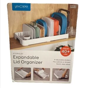 White StoraLid Expandable Lid Organizer